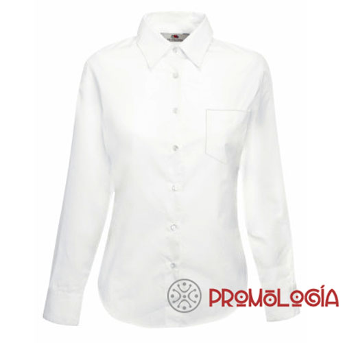 TMF210-Camisa-de-mujer-ml-blanca-Popelina-0 Camisa de Fruit of the Loom.